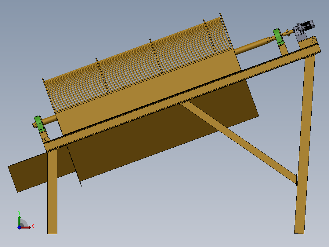 YGS50滚筒筛sw14可编辑前视图