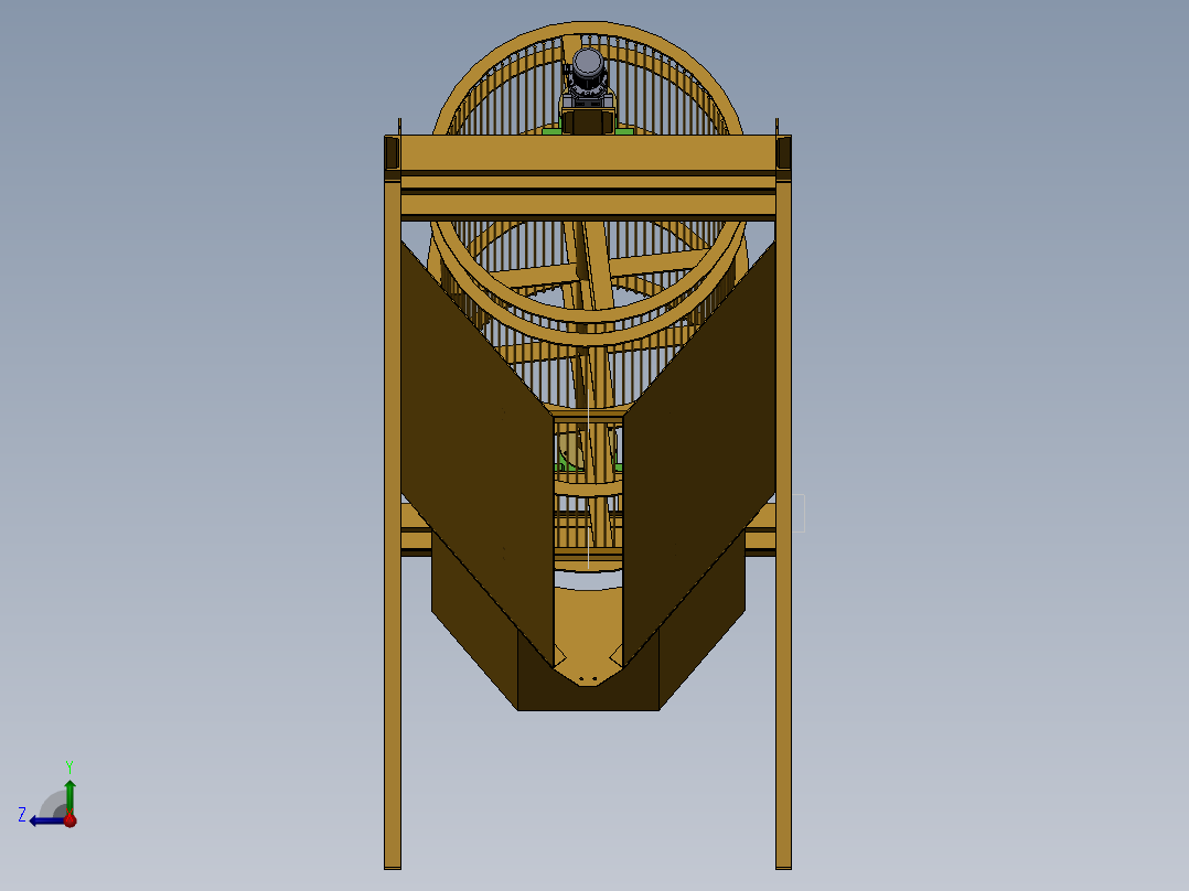 YGS50滚筒筛sw14可编辑右视图