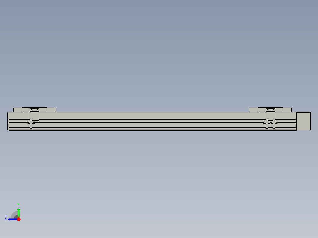 直线模组WG-LHC12-S900-L设计图纸右视图