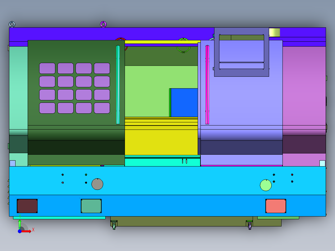 卧式高精密刀架ck6150机床前视图