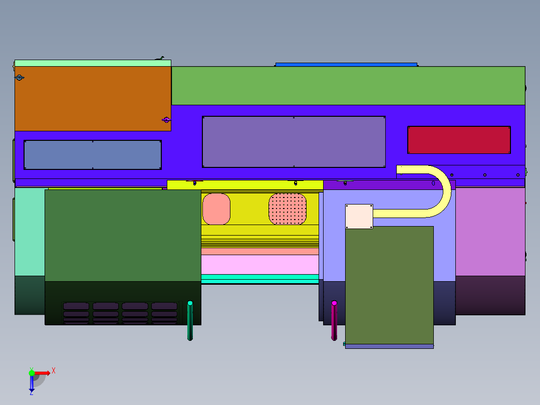 卧式高精密刀架ck6150机床俯视图