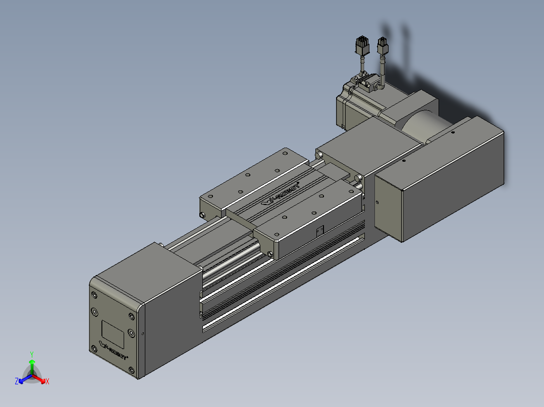 威洛博直线电机模组EB10-L224-S100-BR-ZP75-MS3-5K正等轴测图