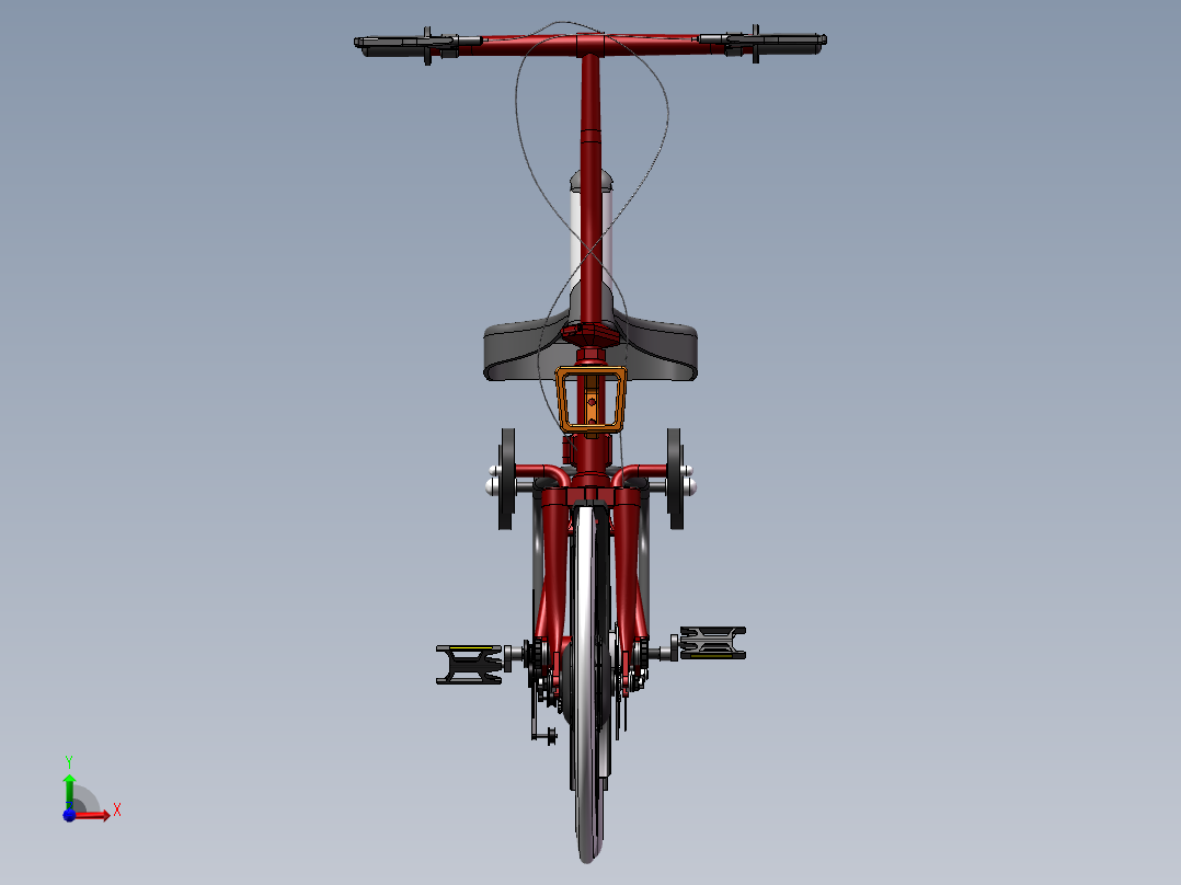 折叠自行车sw三维图==1443050==100前视图