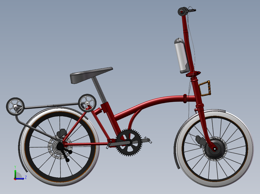 折叠自行车sw三维图==1443050==100左视图
