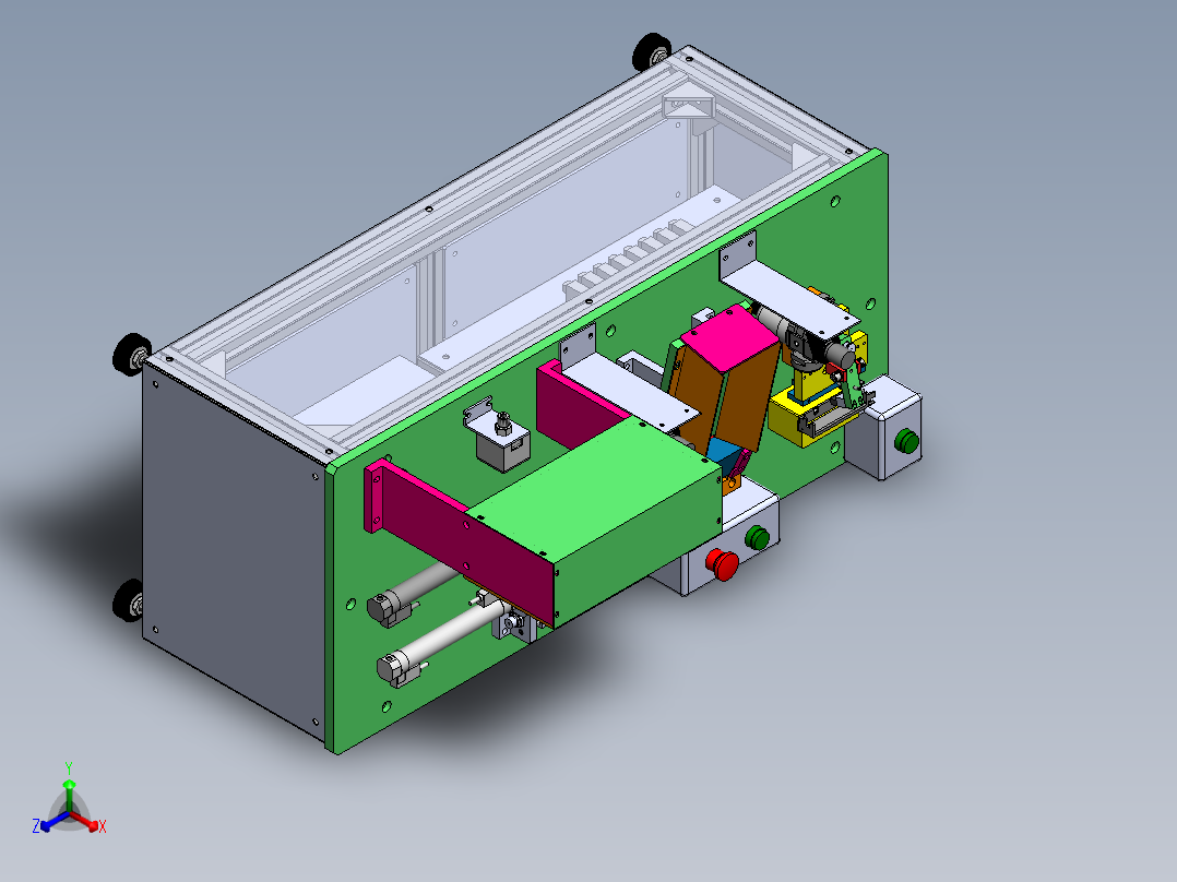 小长轴半自动压入设备sw20可编辑正等轴测图