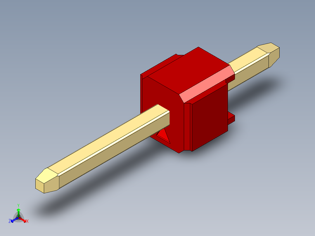 彩色公头100mil（2.54mm）系列-DS1021_red_1x01p_100mil_Type1_rev1.0正等轴测图