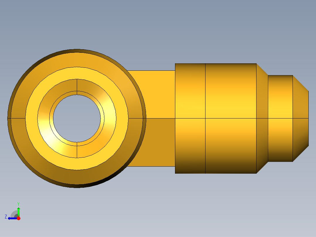 扩口式工业通用硬管接头Male Run Tee 151F-4-4右视图