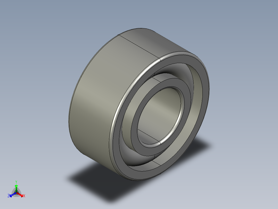 SKF带有一个密封的双列角接触球轴承3D模型正等轴测图