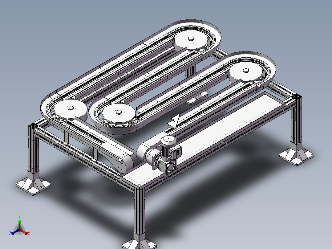 S型链板输送线<span style='color: red'>3D</span>图纸 H924