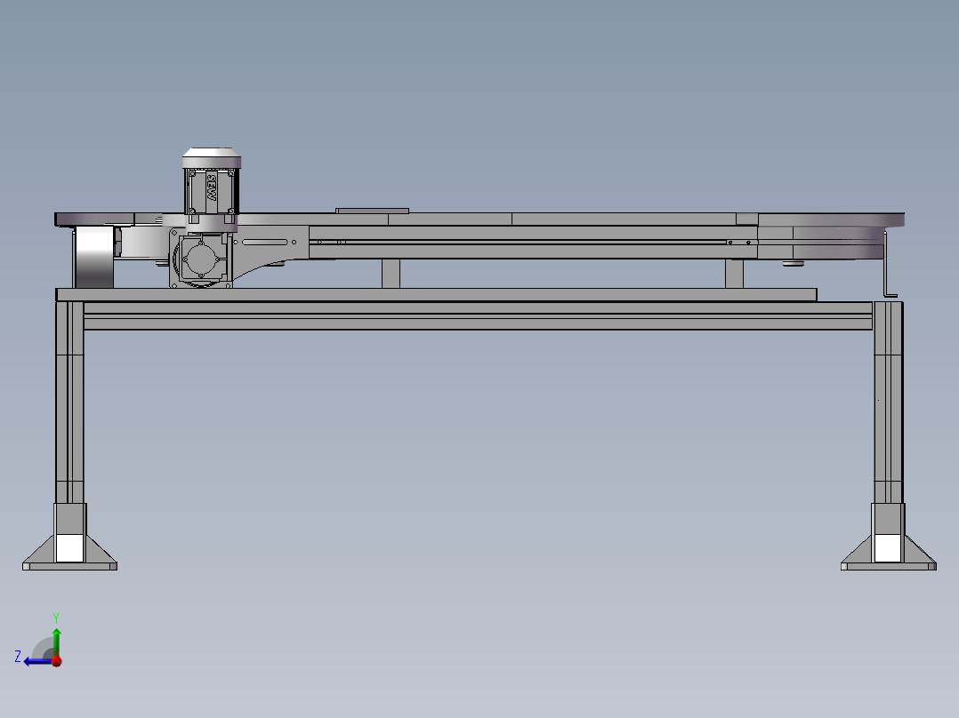 S型链板输送线3D图纸 H924右视图