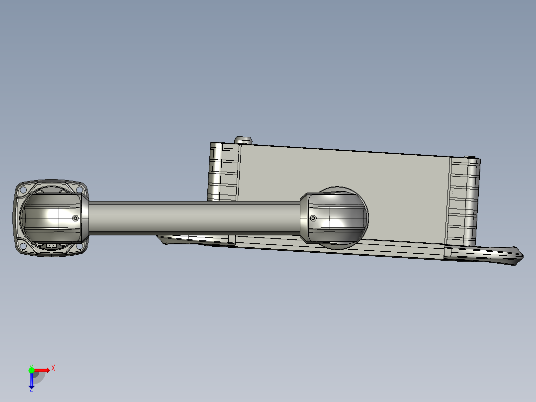 向下旋转底座+转角+90度箱体连接器+控制箱俯视图