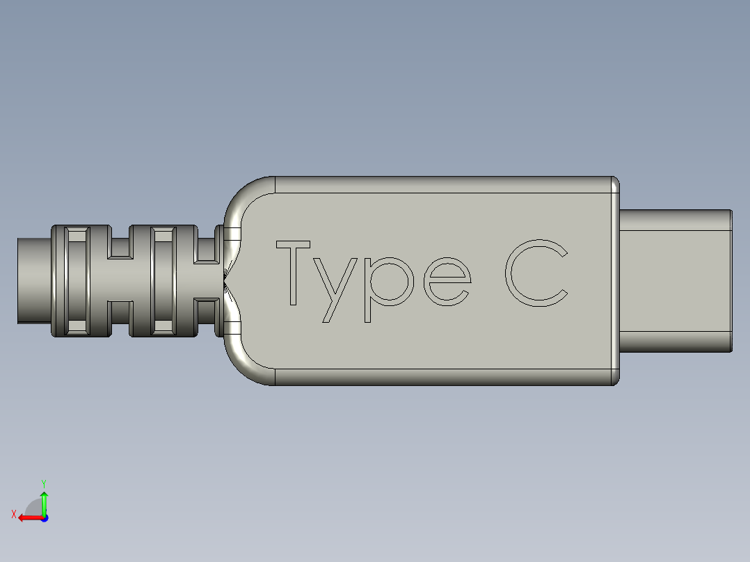 Usb c型公头后视图