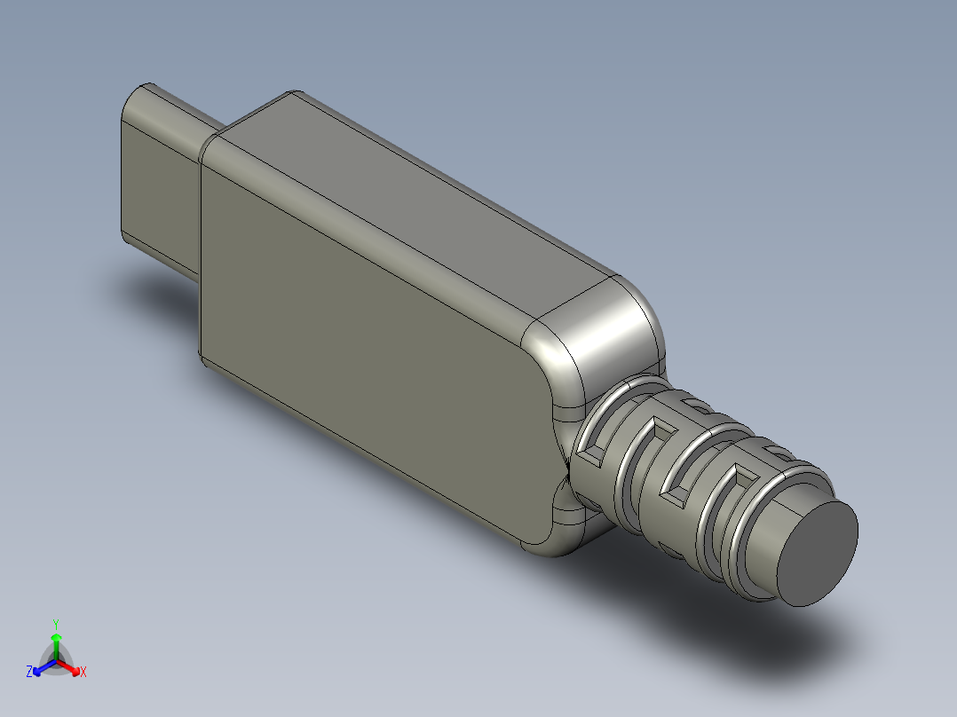 Usb c型公头正等轴测图