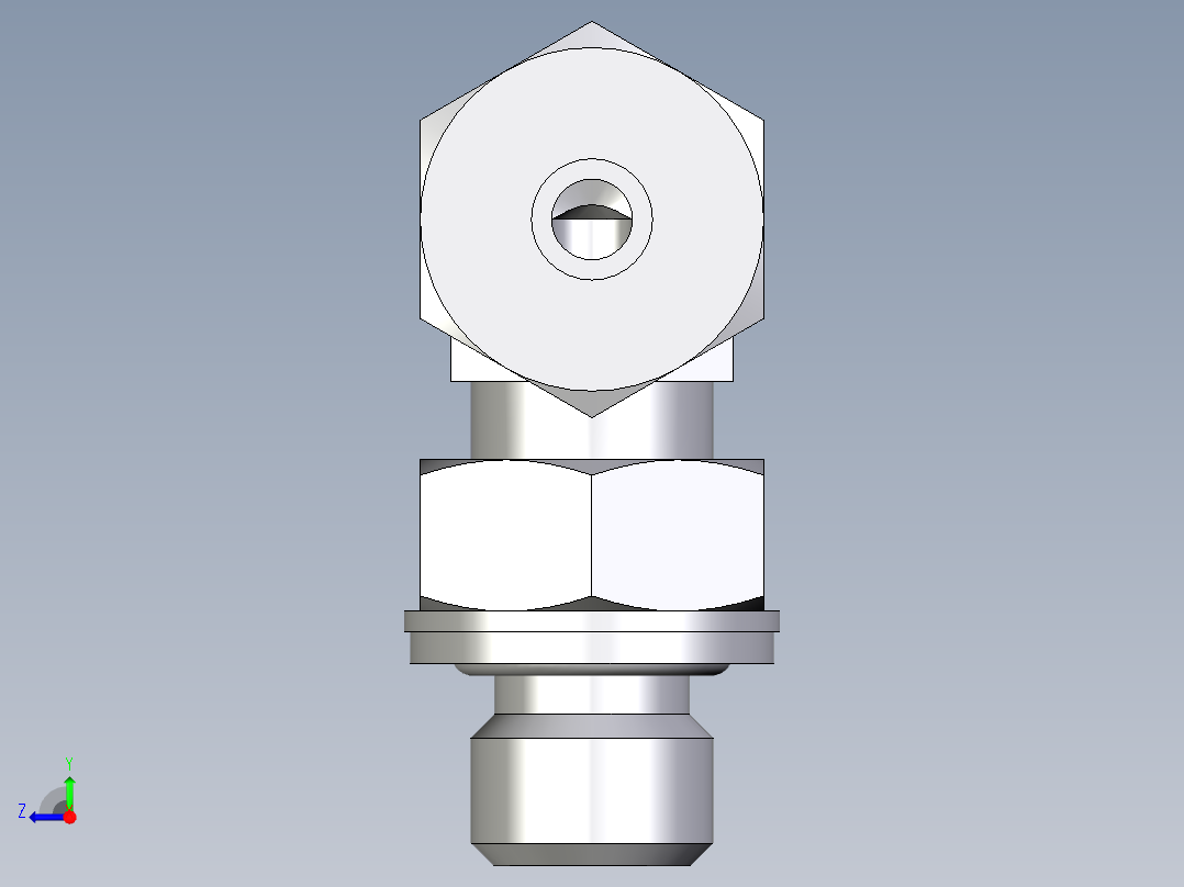 卡套式工业通用硬管接头EO_Adjustable_Locknut_elbow_WEE06ZSMCF右视图