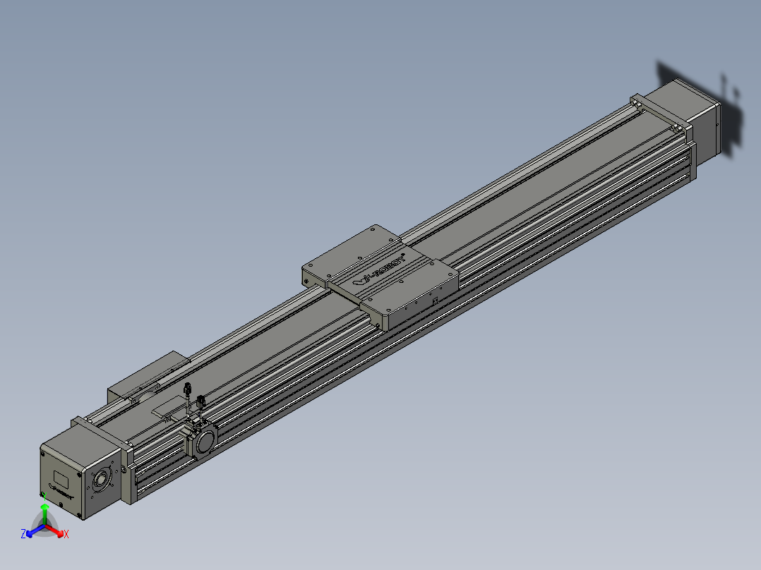 威洛博直线电机模组EB20-L224-S1450-BR-ZP75-MS3-5K正等轴测图