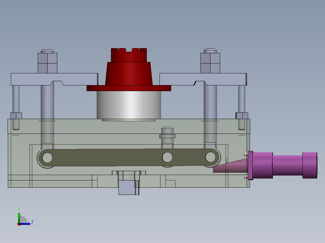 汽车差速器零件液压钻铣自动夹具设计【含三维图】左视图