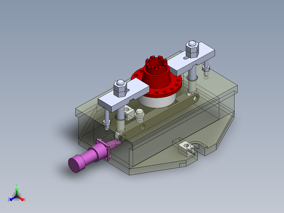 汽车差速器零件液压钻铣自动夹具设计【含三维图】正等轴测图
