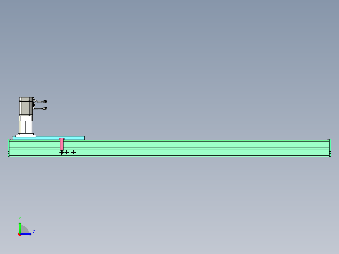 东锦齿条传动DH270G-L167-S1400-BU-减速机+750W左视图