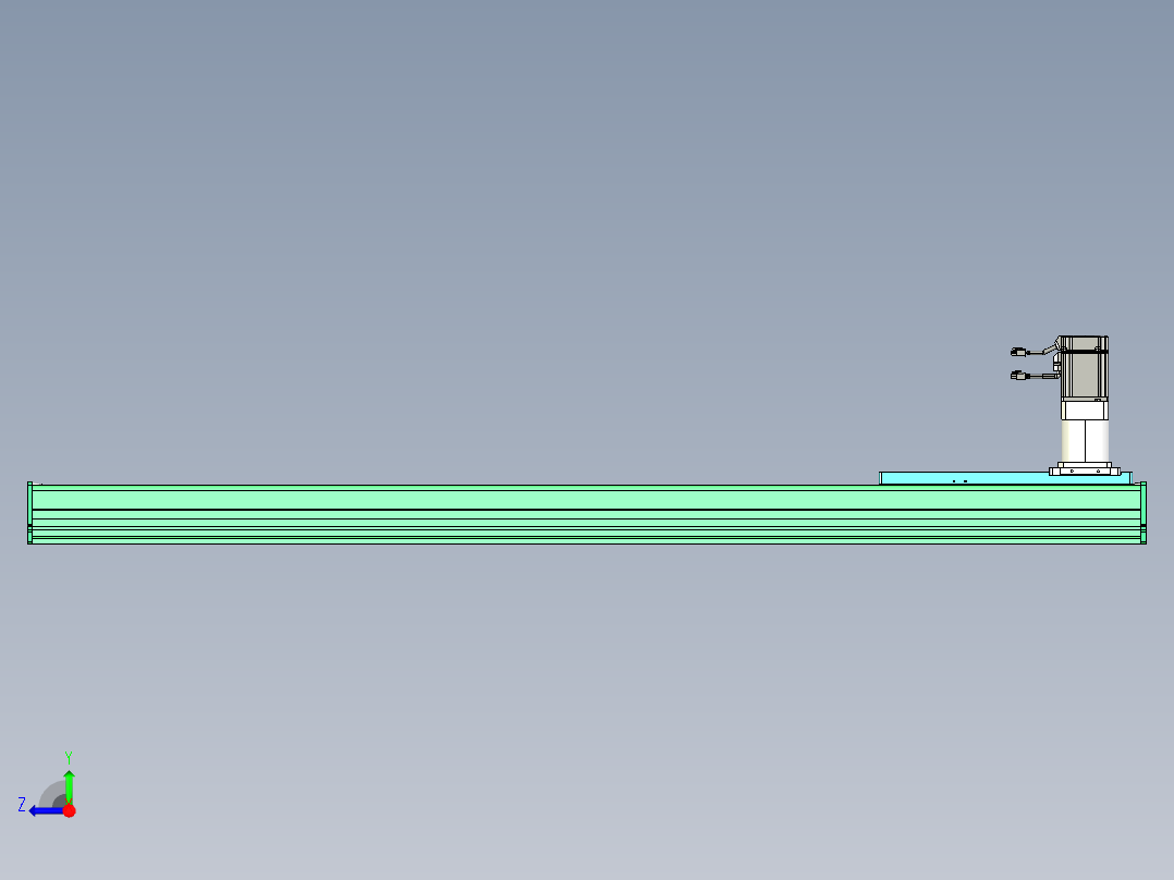 东锦齿条传动DH270G-L167-S1400-BU-减速机+750W右视图