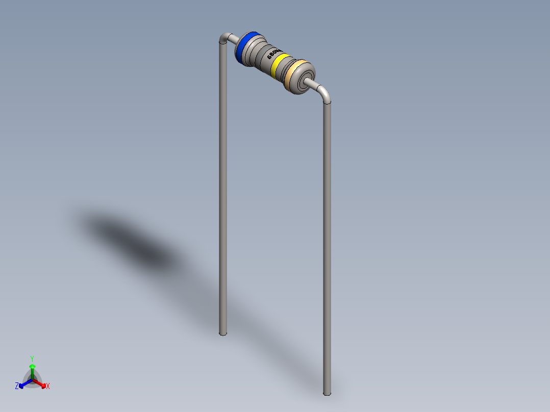 电容器 二极管 电阻器-Resistor 680K Ohm正等轴测图