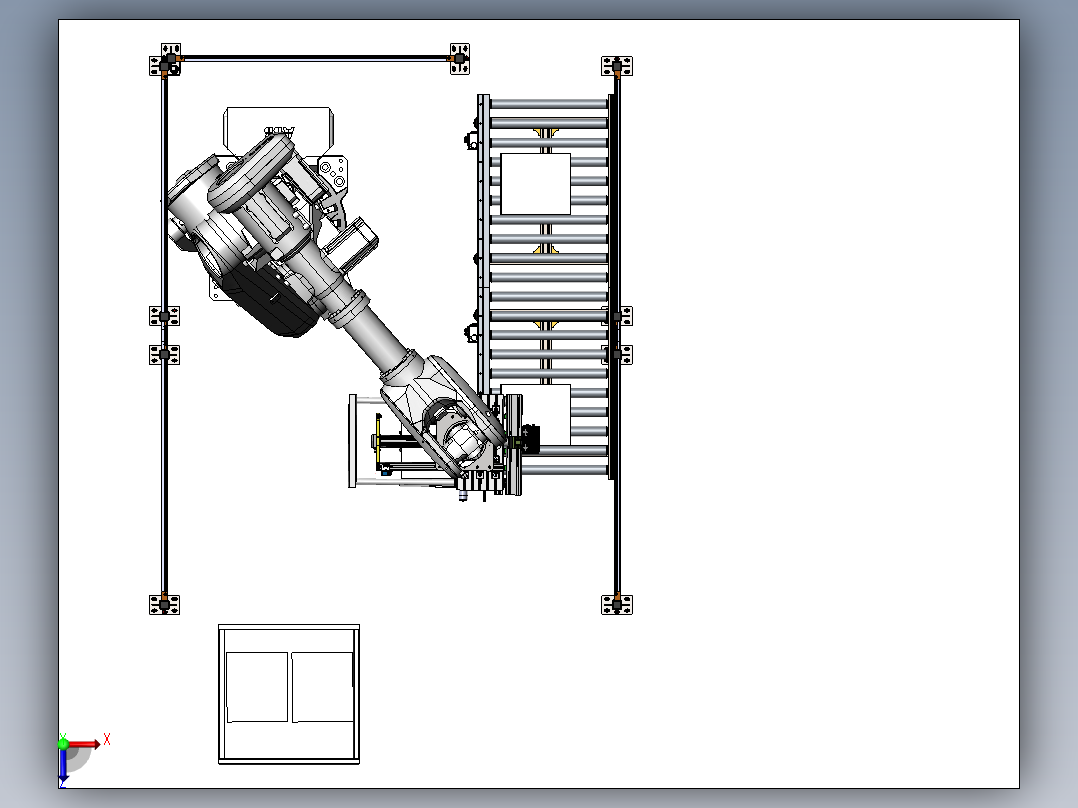 酒瓶码垛转运sw18俯视图