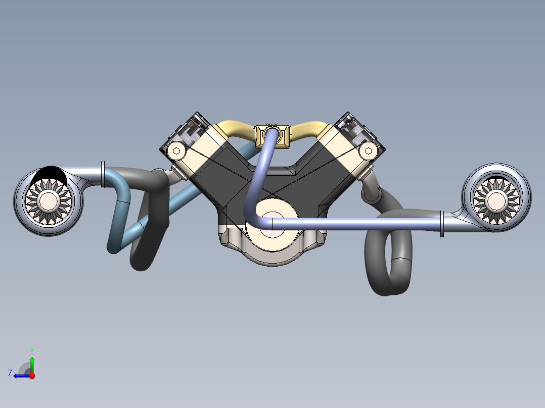 V6 Model双涡轮增压6缸发动机右视图