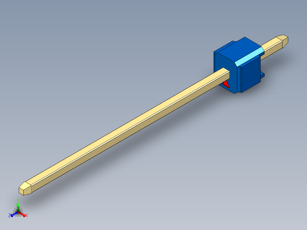 彩色公头100mil（2.54mm）系列-DS1021_blue_1x01p_100mil_Type19_rev1.0正等轴测图