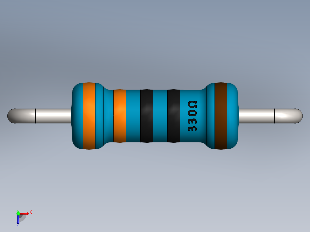 电容器 二极管 电阻器-Resistor 330 Ohm Blue俯视图