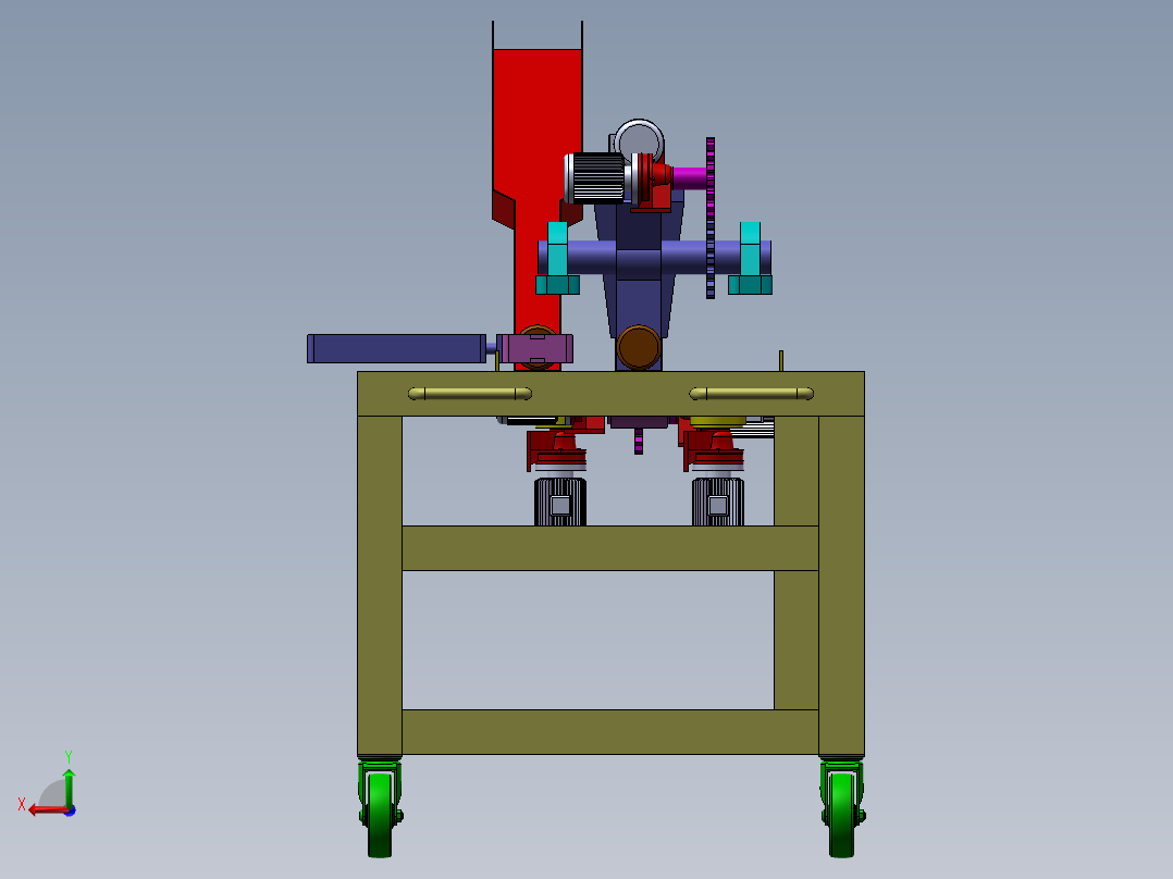 无托盒饼干包装机的设计含SW三维图+二维+说明书后视图