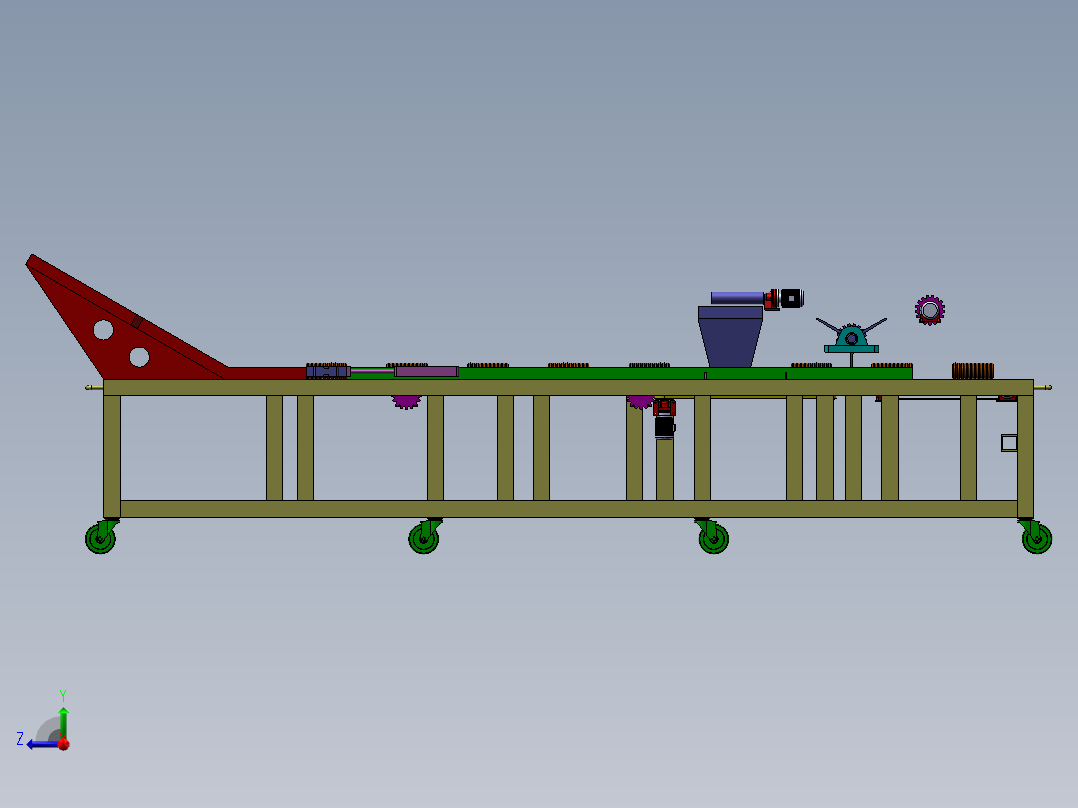 无托盒饼干包装机的设计含SW三维图+二维+说明书右视图