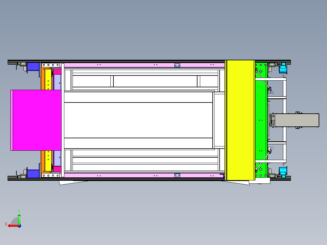 电梯轿厢结构3D图纸后视图