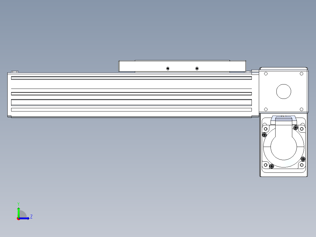 同步带全封闭直线模组TPA-HCB-120D-90-L100-RP-Y-P40-N3左视图