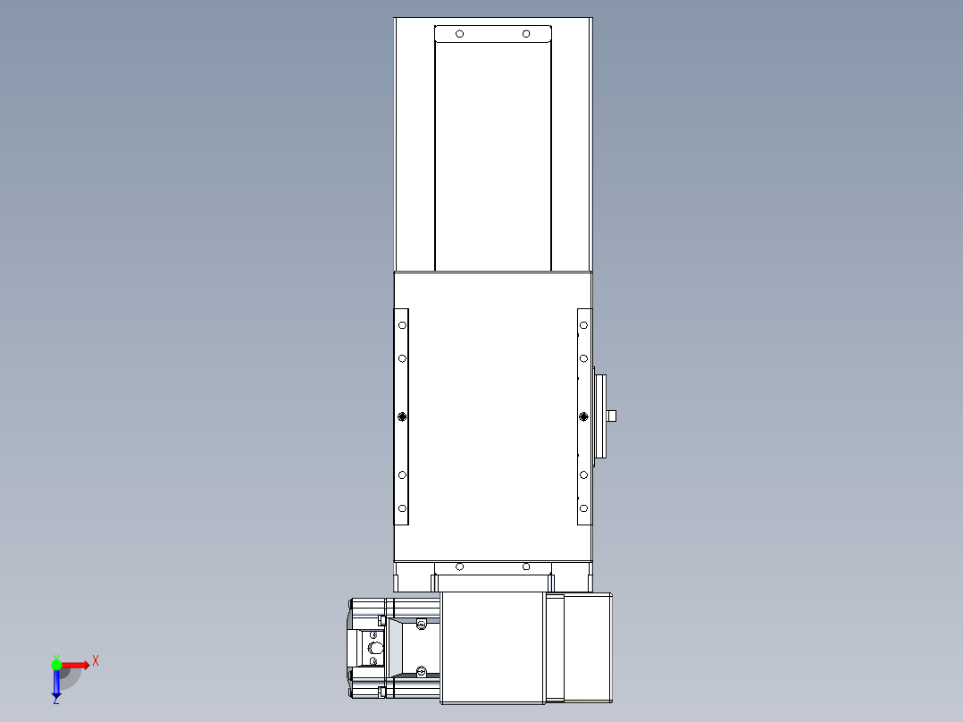 同步带全封闭直线模组TPA-HCB-120D-90-L100-RP-Y-P40-N3俯视图