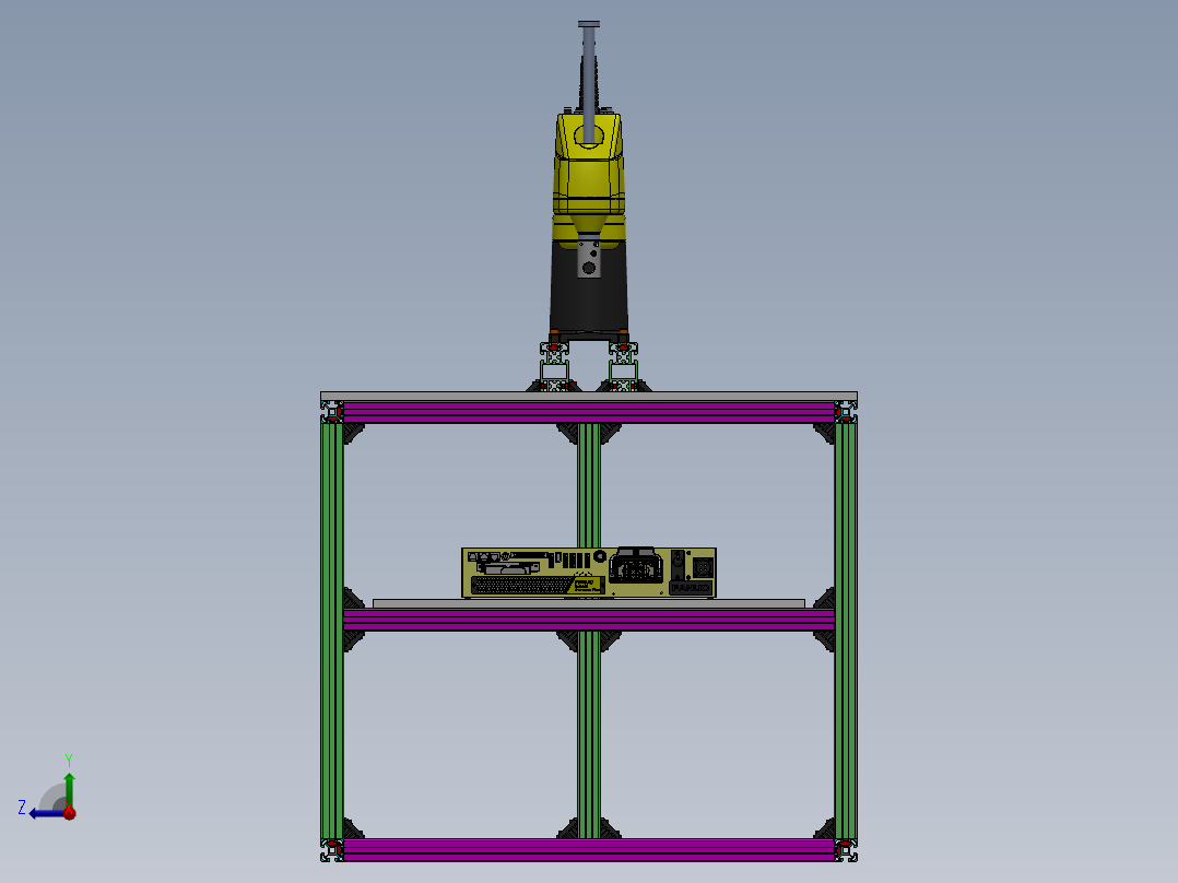 Fanuc Scara SR-3iA 机器人支架由博世铝型材制成 -v1右视图