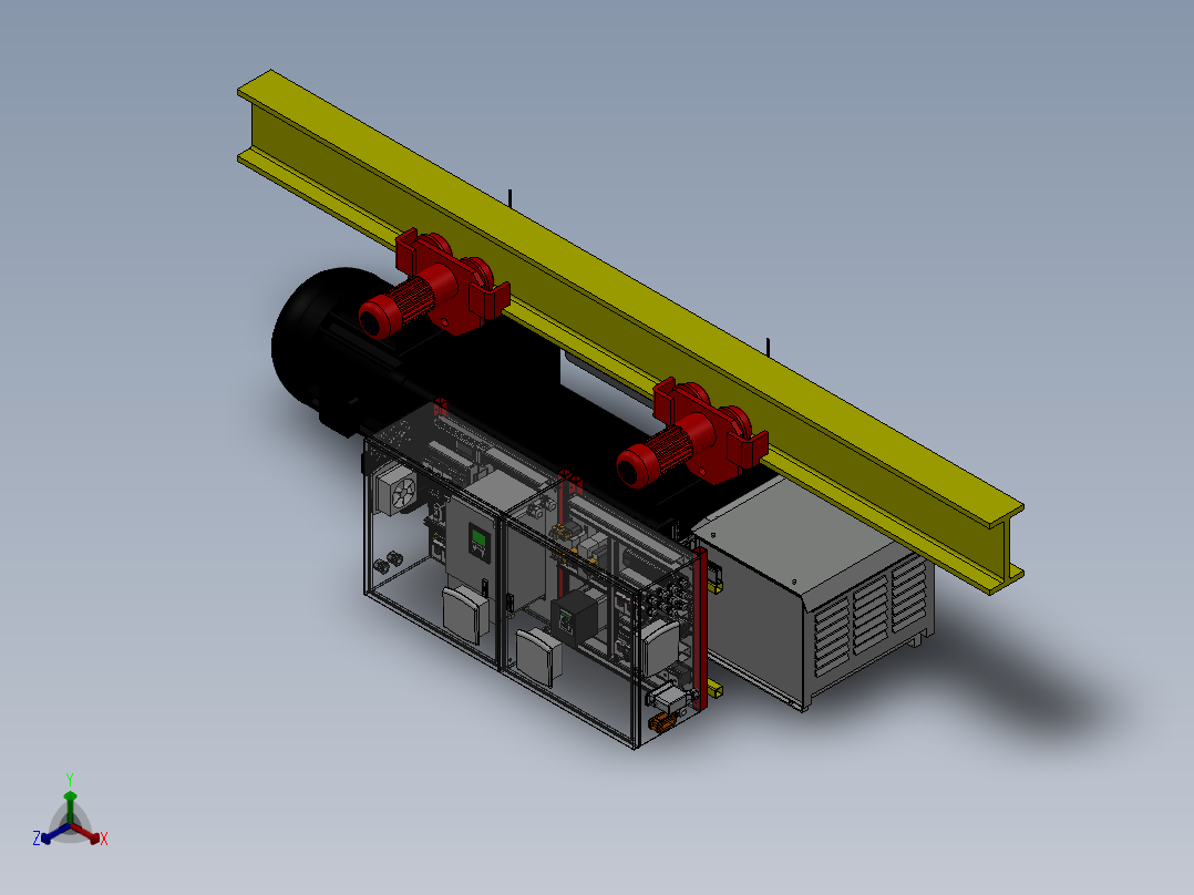 10吨电动葫芦起重机正等轴测图