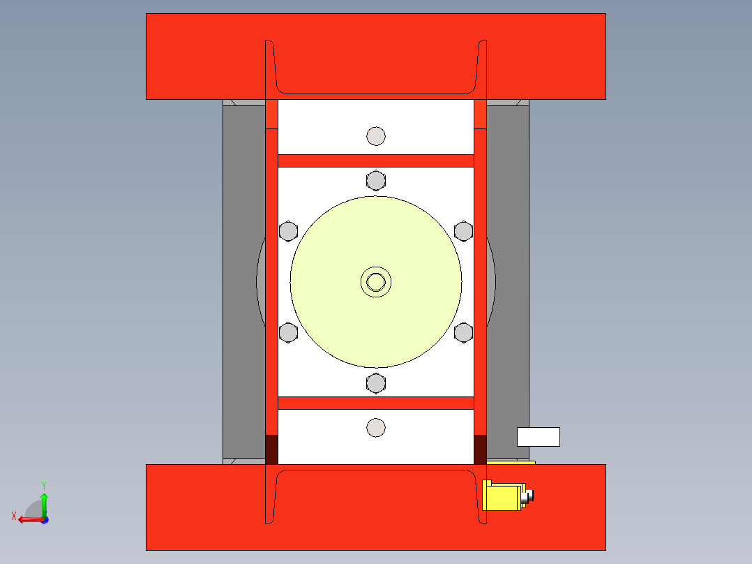 200t液压机设计后视图