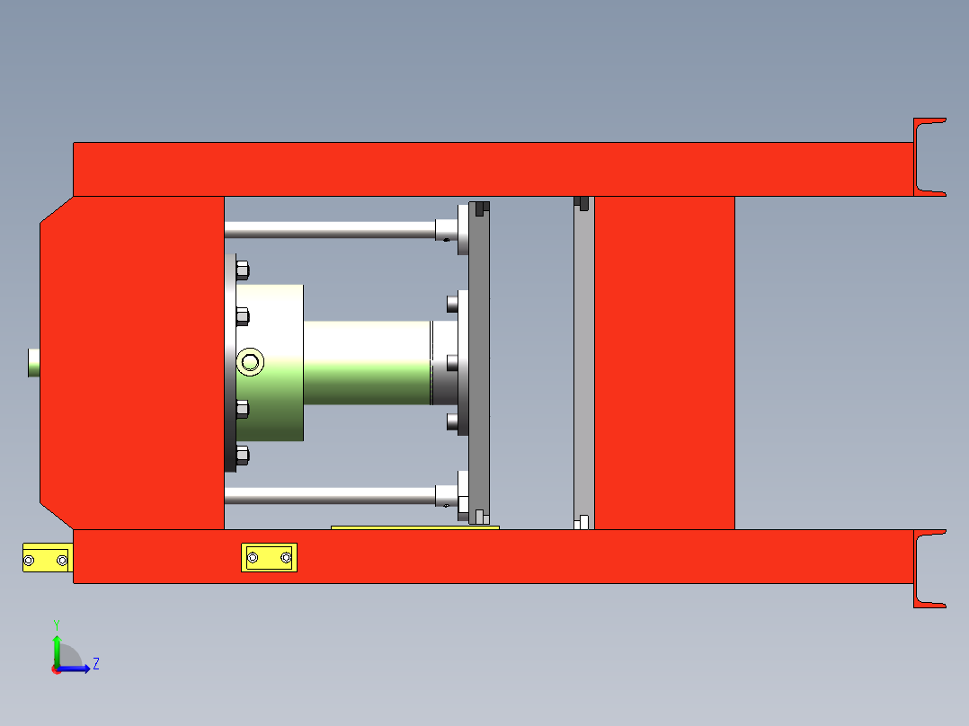 200t液压机设计左视图