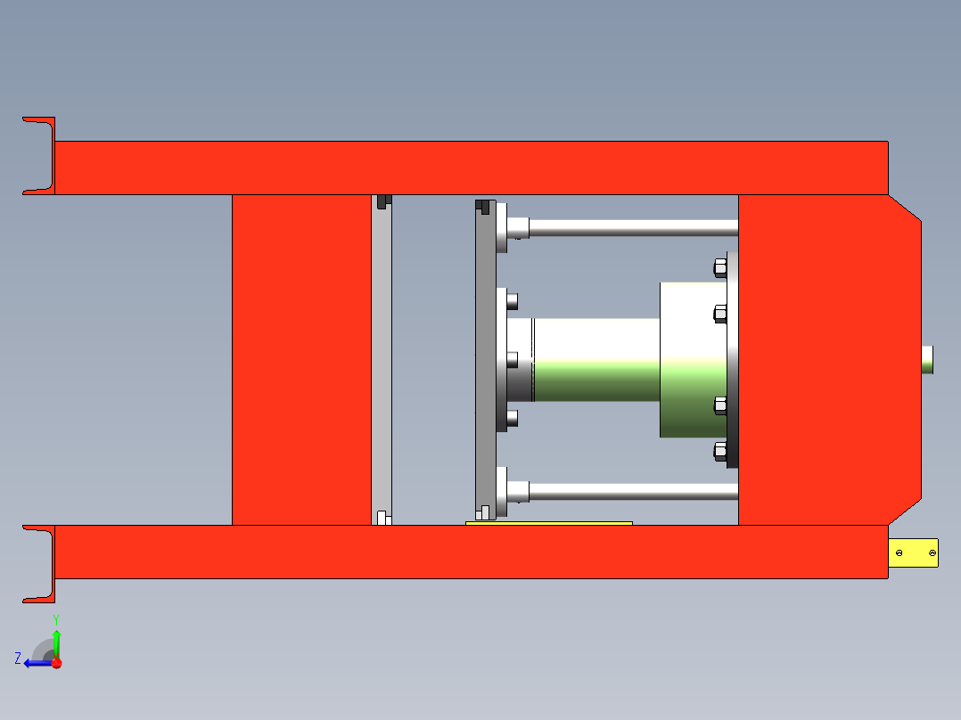 200t液压机设计右视图