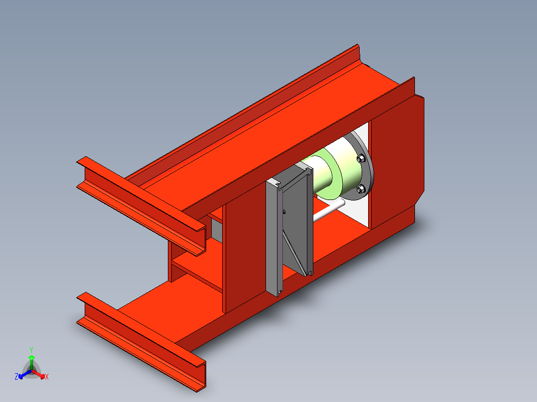 200t液压机设计正等轴测图