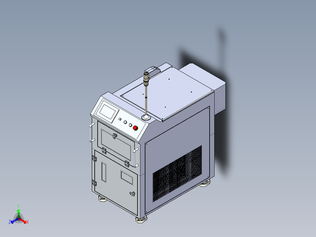 激光焊接机水冷机箱正等轴测图