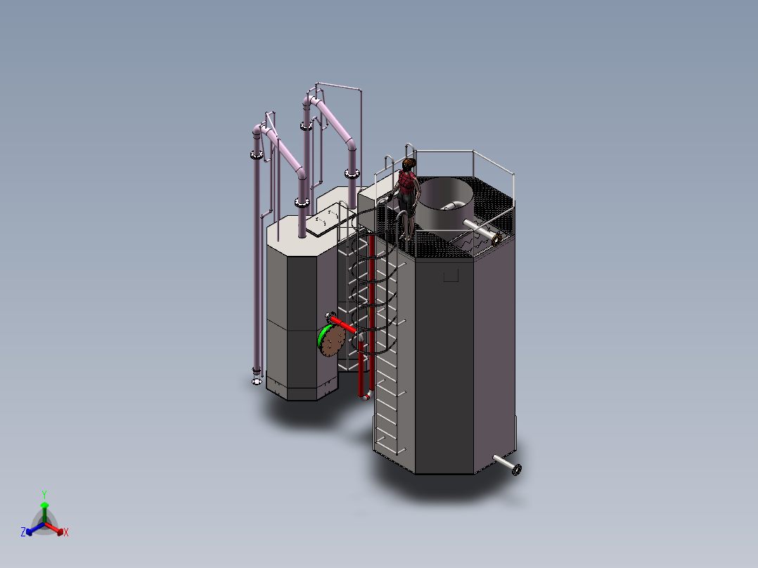 一体化滤池sw16可编辑正等轴测图