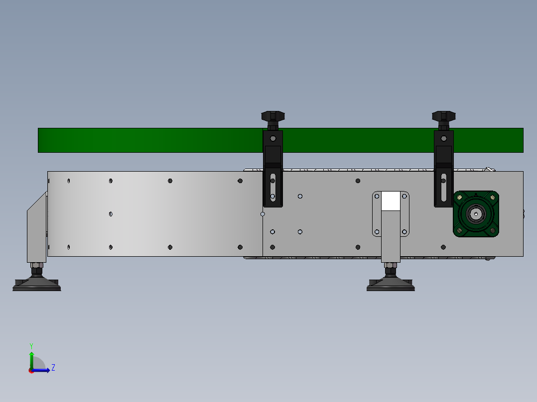 转弯龙骨链条输送机sw16可编辑左视图