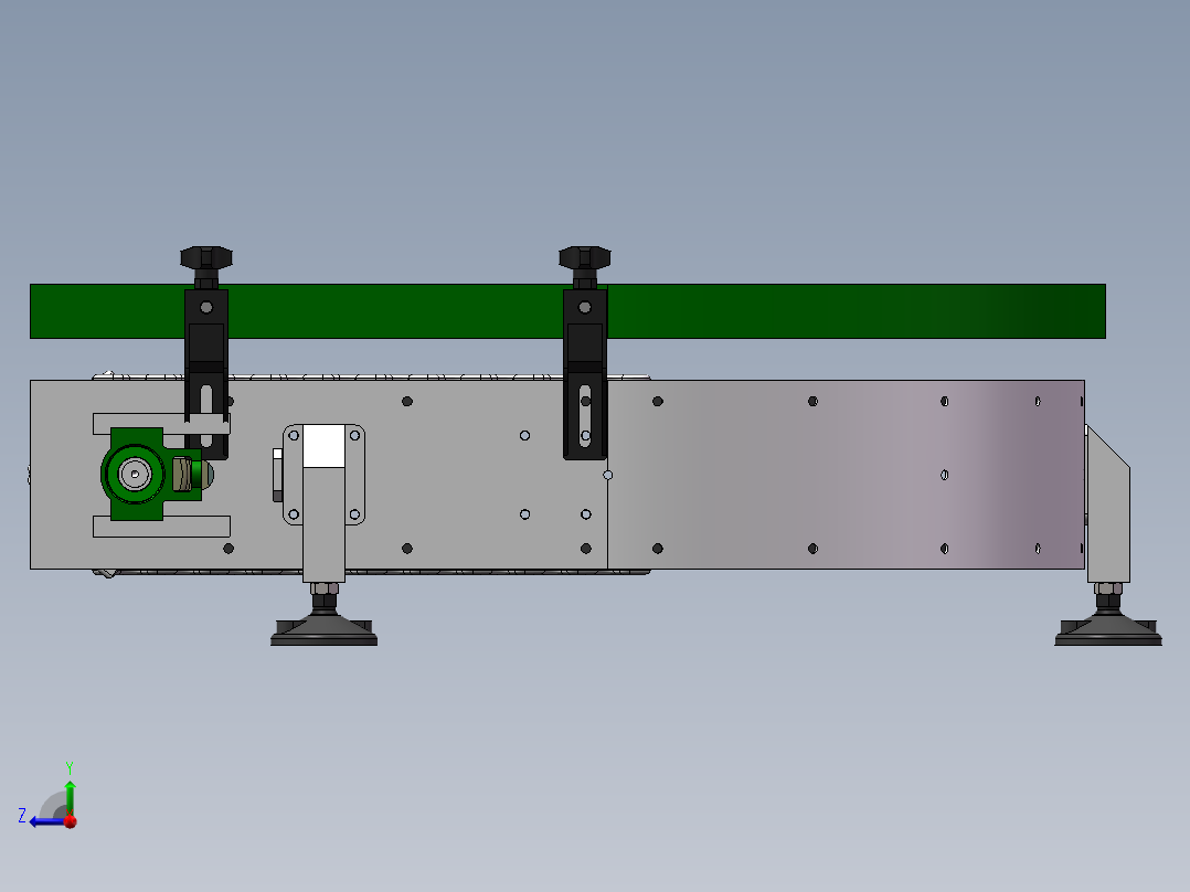 转弯龙骨链条输送机sw16可编辑右视图