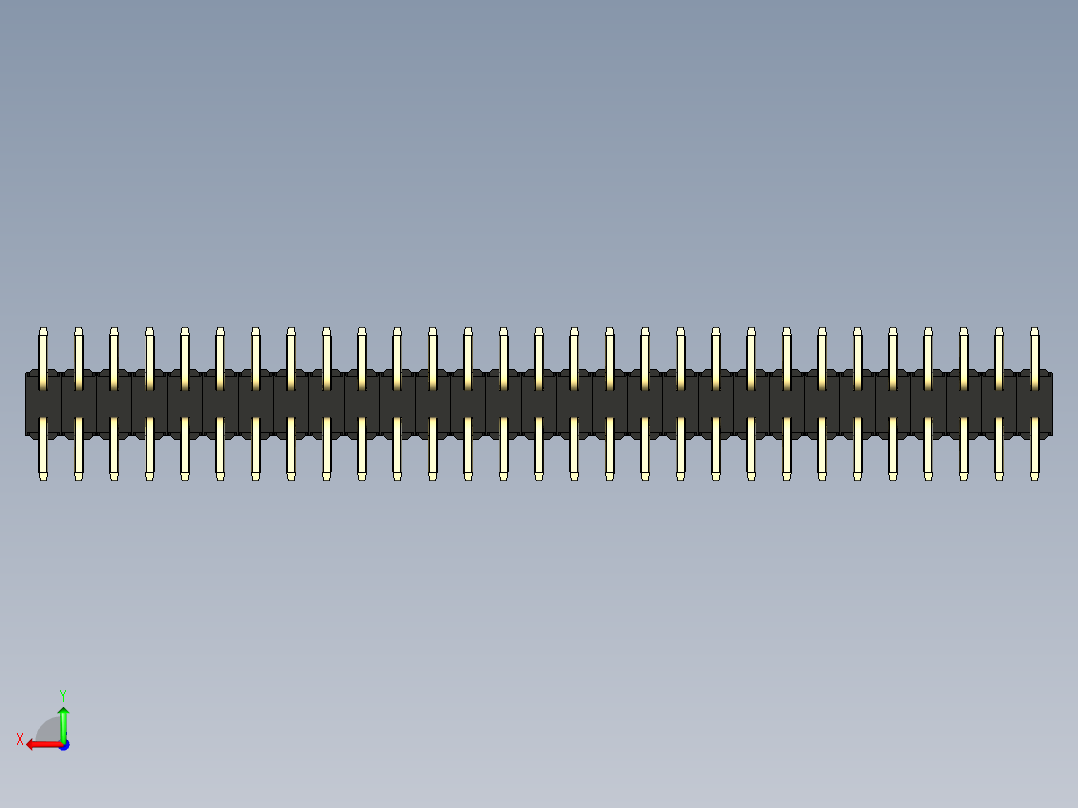 彩色公排针 100mil 2.54mm 系列-DS1022_black_58p_100mil_TypeSMT_rev1.0后视图
