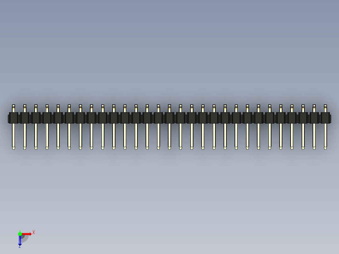 彩色公排针 100mil 2.54mm 系列-DS1022_black_58p_100mil_TypeSMT_rev1.0俯视图