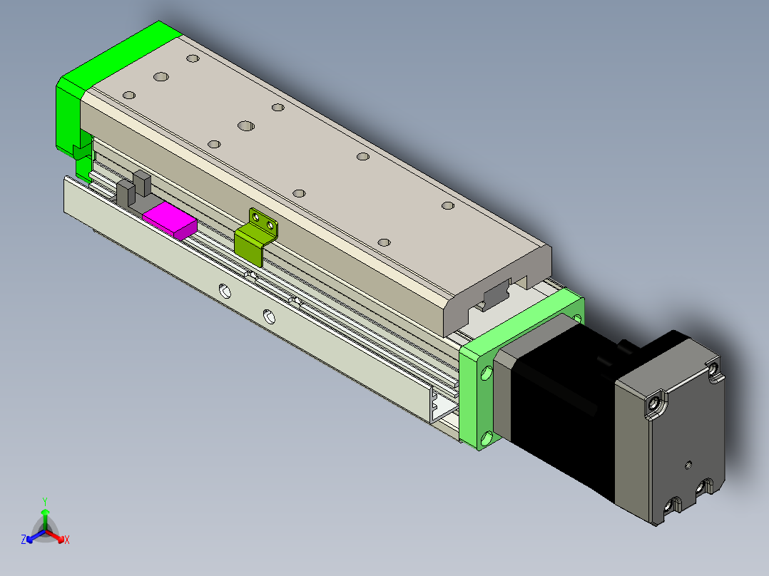 威洛博LES小滑台LES25-Lxx-S100-BC正等轴测图