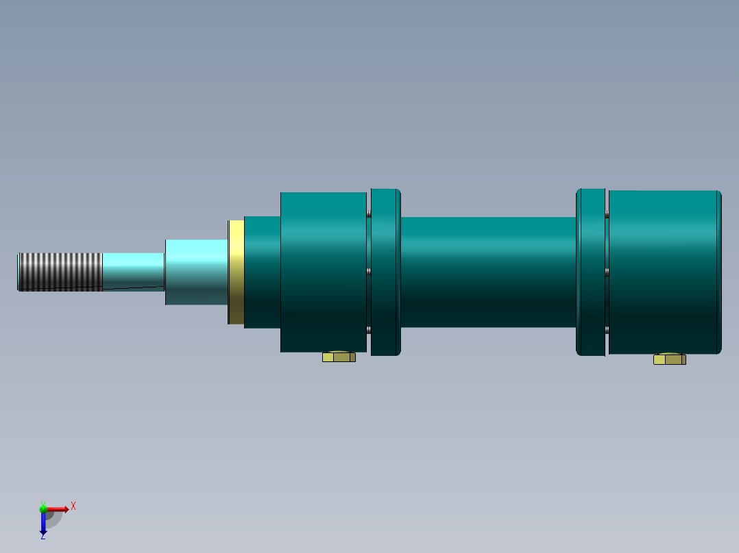 液压缸模型俯视图