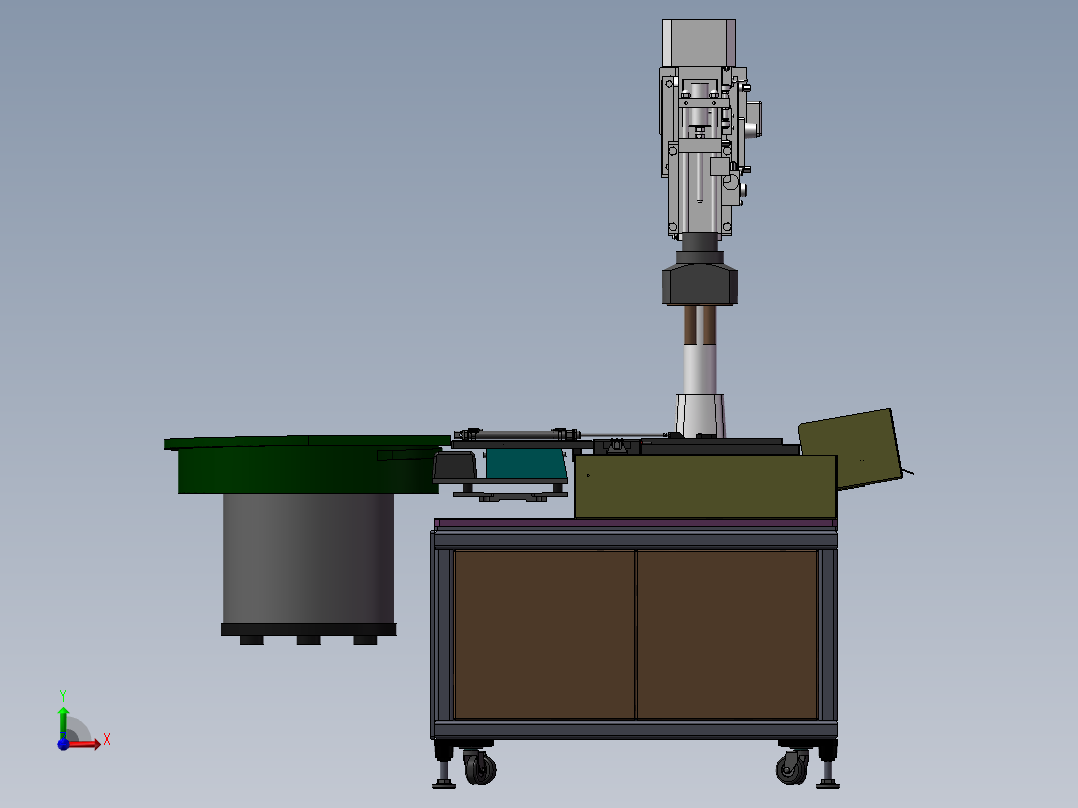 双头攻丝机 非标自动化设备3D图纸3D模型前视图