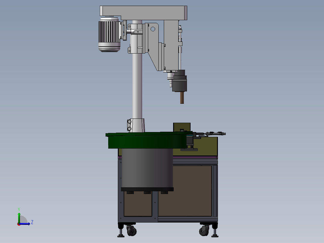 双头攻丝机 非标自动化设备3D图纸3D模型左视图