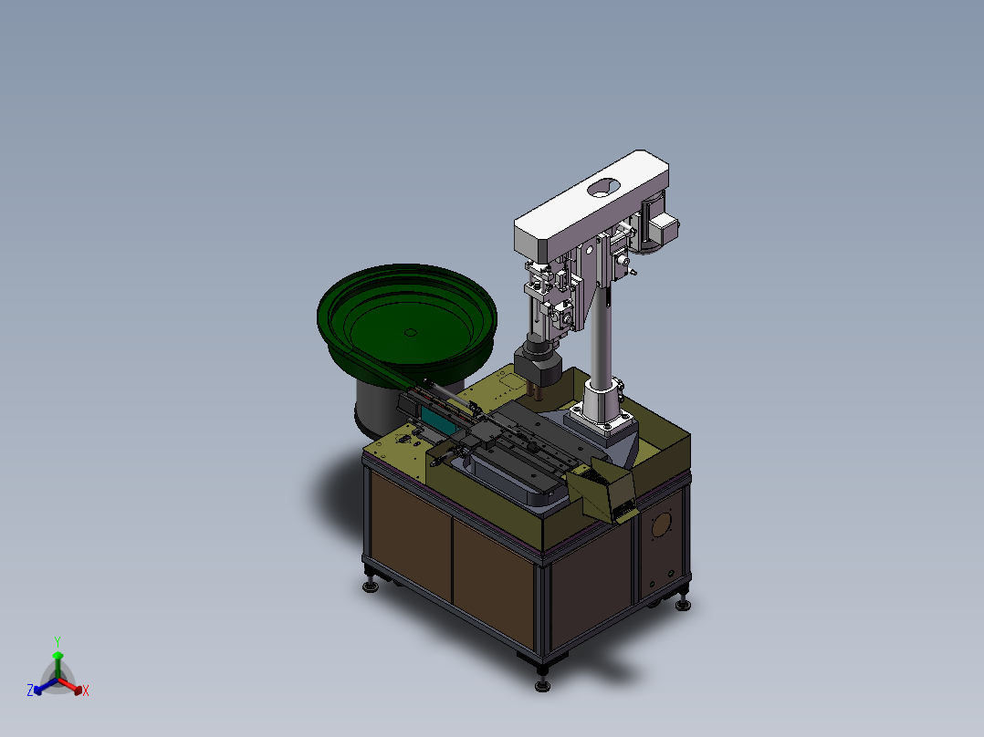 双头攻丝机 非标自动化设备3D图纸3D模型正等轴测图